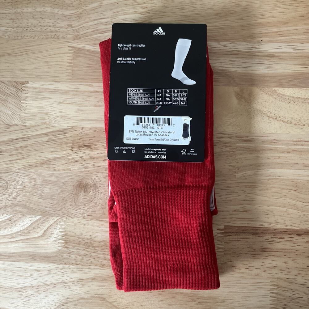 ADIDAS METRO SOCCER ARCH & ANKLE COMPRESSION Medium SOCKS Digital Print Red New - Picture 4 of 4